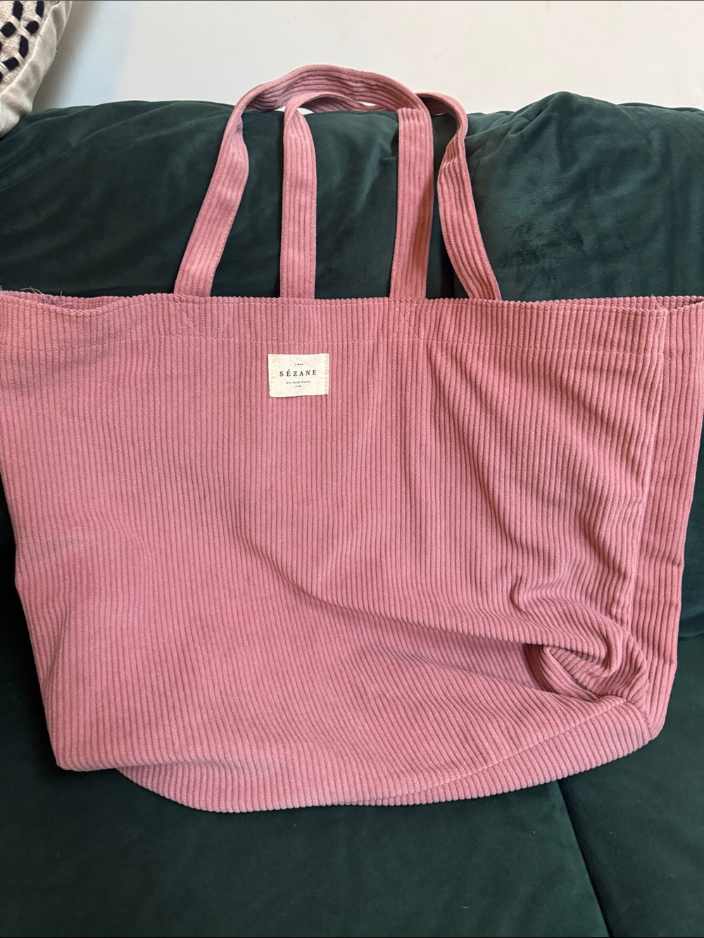 Sezane Mauve Corduroy Tote Bag